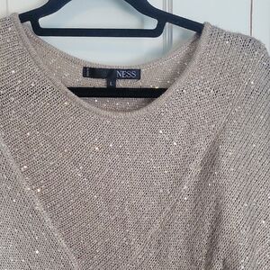 Women's Tan Short Sleeve Sweater